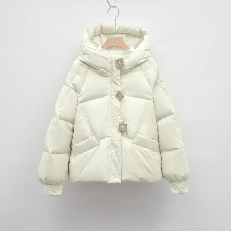 

Зимняя новая куртка на пуговицах в клетку, свободная студенческая куртка-пуховик с капюшоном M