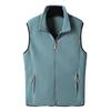 Men Winter Vest Stand Collar Solid Color Zipper Pockets Polar Fleece Cardigan Keep Warm Casual Style Winter Jacket Men Vest Coat for Fishing Hiking