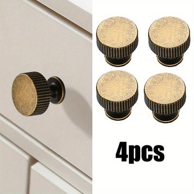 4 Stück Antikbronze Schrank-Schubladenknöpfe - Vintage Retro Messing Stangenknopf Einloch-Griff Küchenbeschläge für Kommode Schrank Kleiderschrank, 2182M-GT