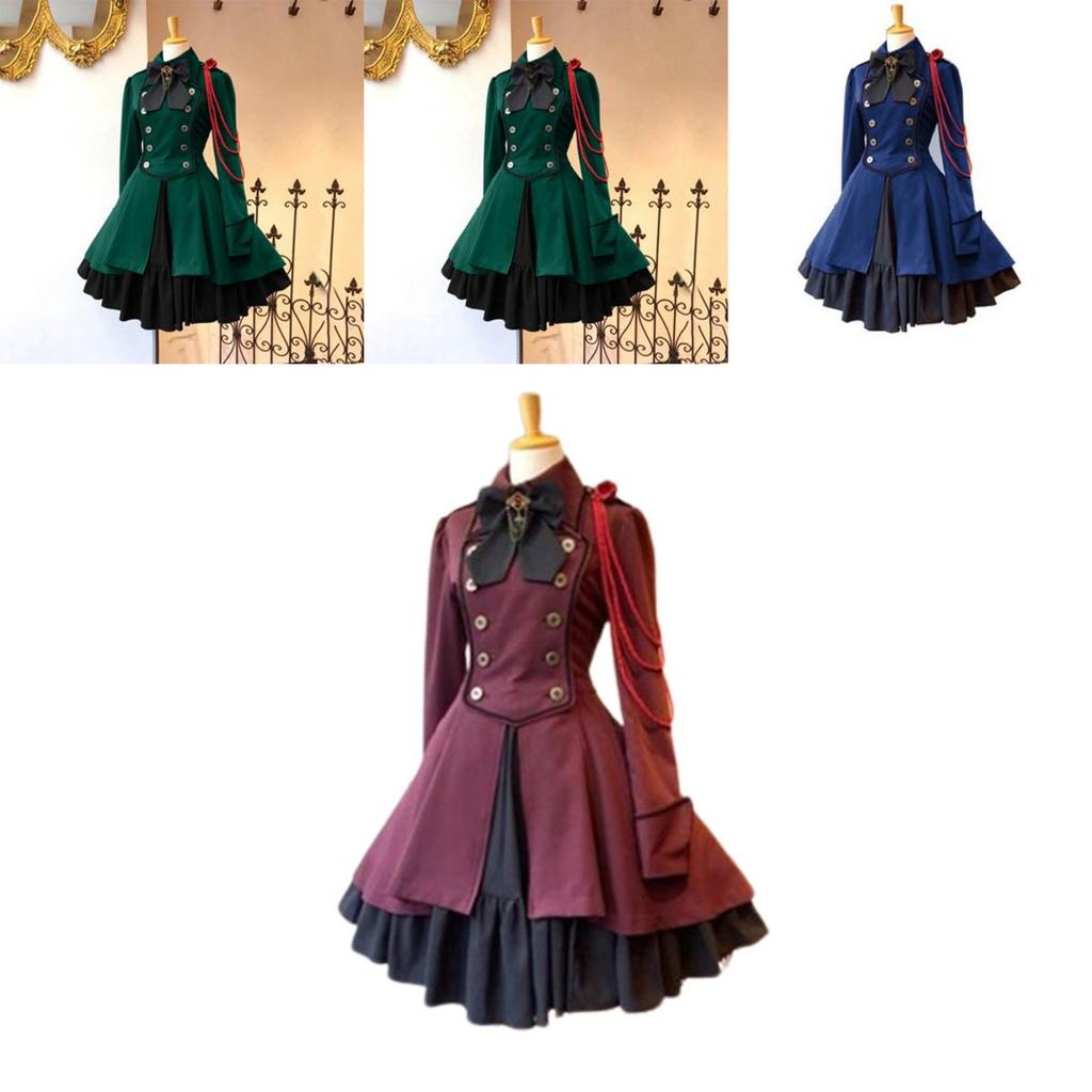 Medieval Renaissance Vintage Butterfly Long Sleeve Cosplay Dress