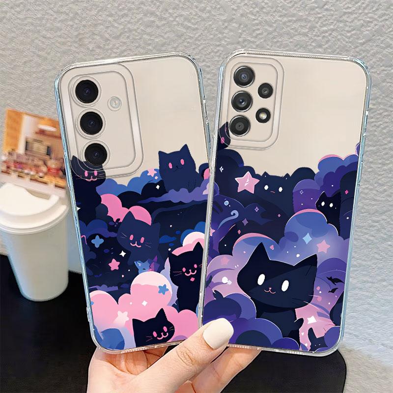 Cartoon Cat Phone Cover Case for Samsung Galaxy S26 S24 S23 Ultra S21 Note 20 Ultra 10 S25 Edge S22 FE S20 Plus