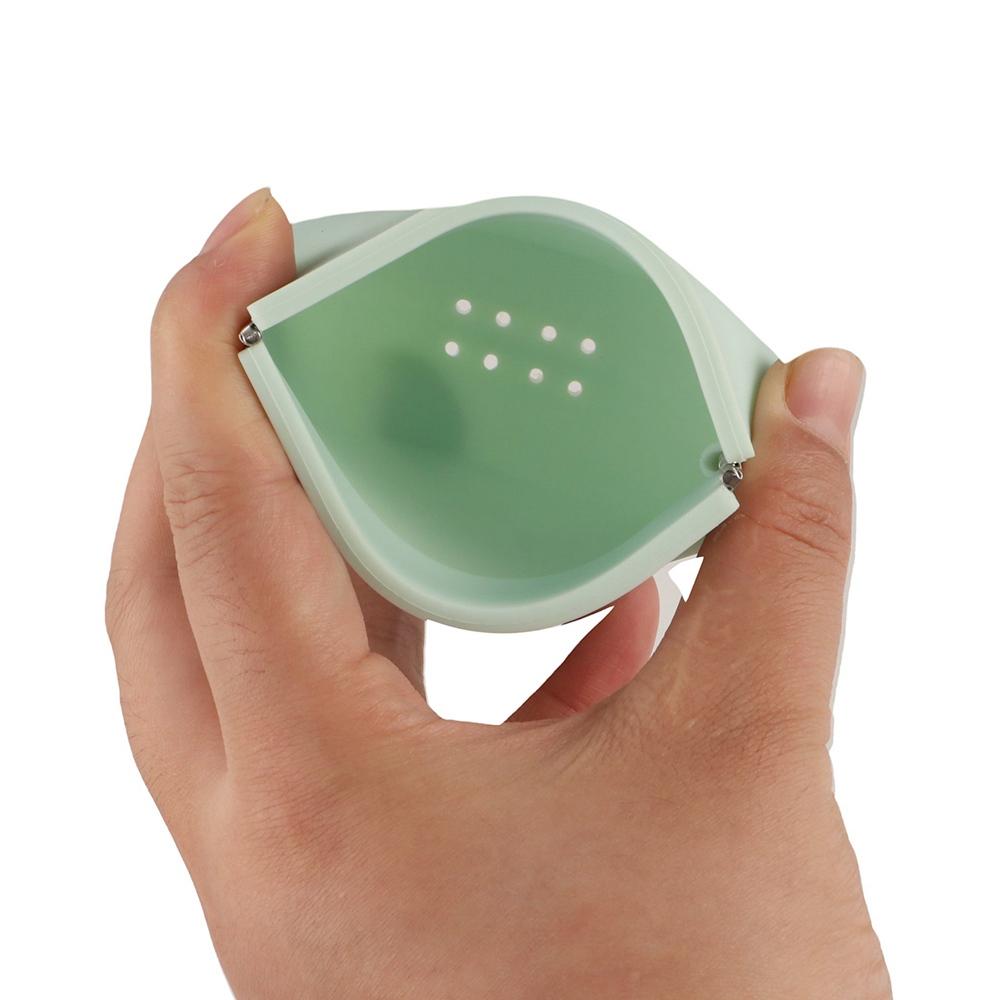 Container Self-Closing Denture Bag False Teeth Storage Box Silicon Denture Case Denture Bathing Box