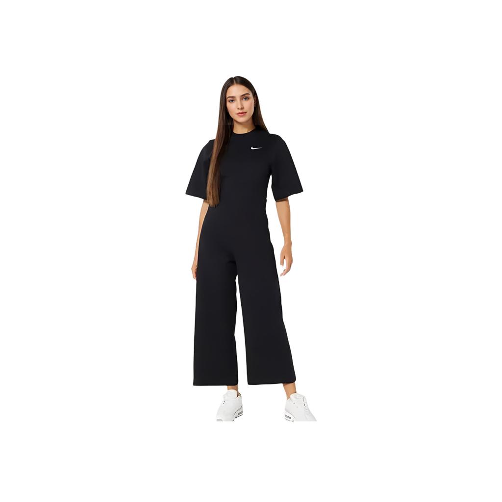 Nike Solid Color Logo Print Short Sleeve Bodysuit Women Bodysuits Black DM6733-010
