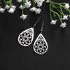 Vintage Hohl Damen Blume Ohrringe Schmuck Edelstahl Wassertropfenform Geometrisch Ohrring