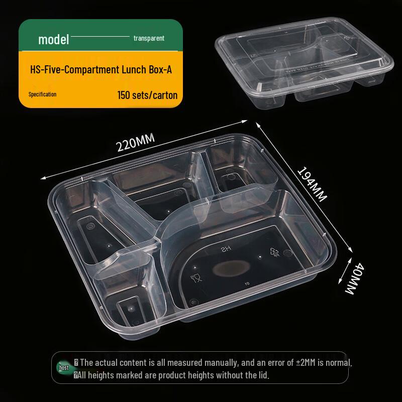 Disposable Multi-Compartment Food Containers with Lids