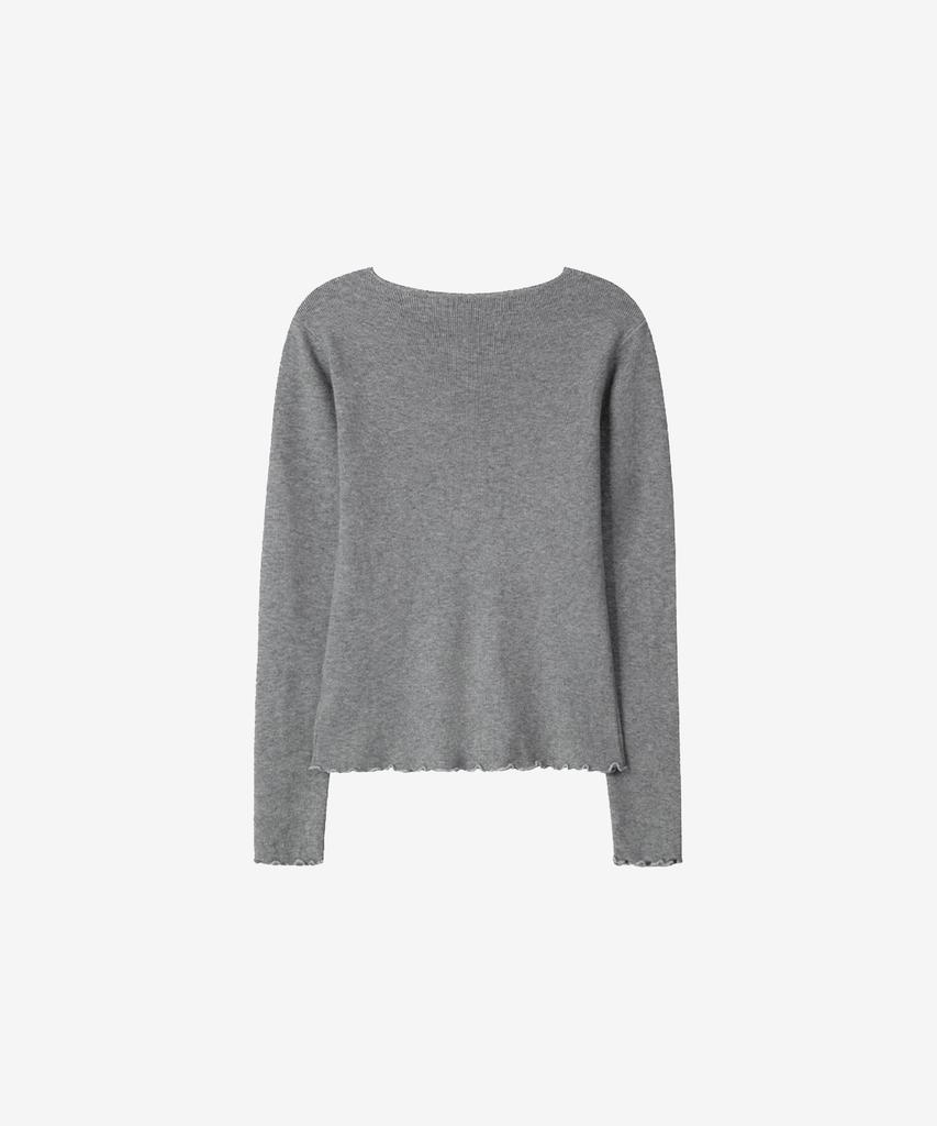 BASIKA Slim Ruffle Knit (Gray)