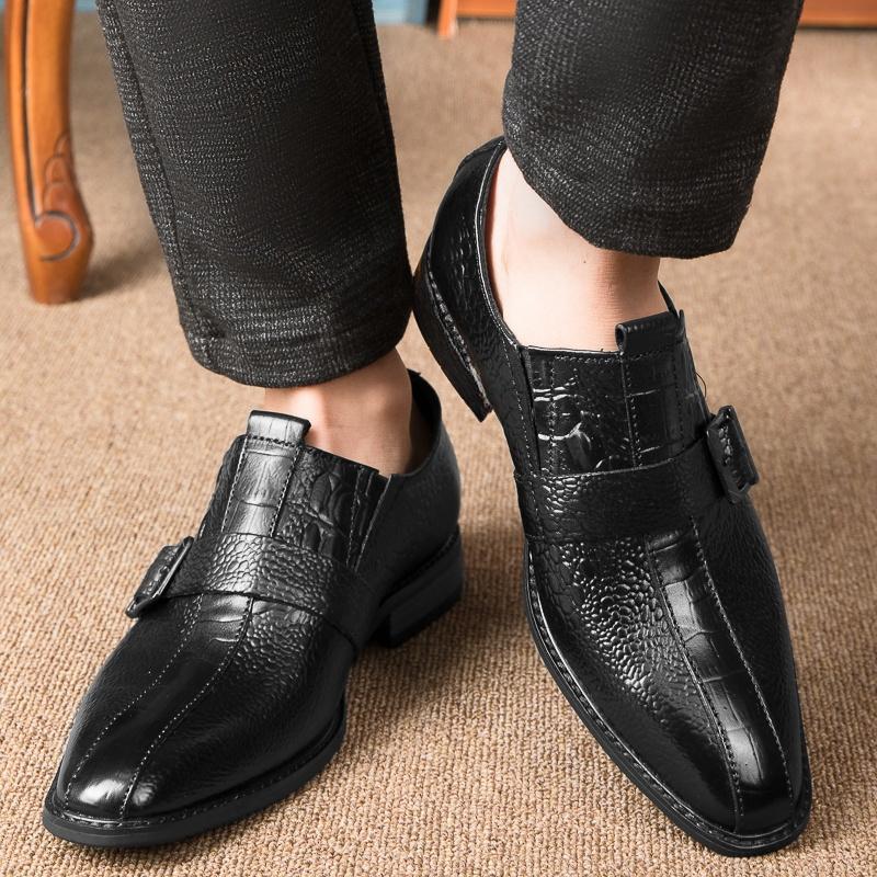 New Slip-on All-match Flats Casual Genuine Leather Men Dress Shoes Handmade Male Comfortable Loafers Mens Slip On Walking Shoes