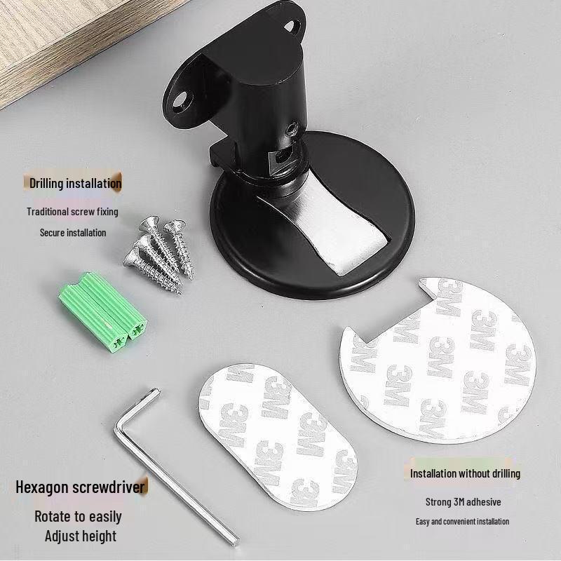 Magnetic Zinc Alloy Floor Door Stopper: Silent, Punch-Free, Anti-Collision Catcher for Bedrooms.
