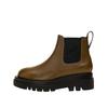 Fleece Brown Short Boots Women's Autumn and Winter New Martin Boots Thick-soled Round Head Chelsea Short Leather Boots Children