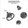 Nudo De Bruja Original Schwarzer Hexenknoten Ringe 925 Silberbeschichtung Mystischer Lila Zirkon Ring Hexische Schmuckstücke Geschenke für Frauen