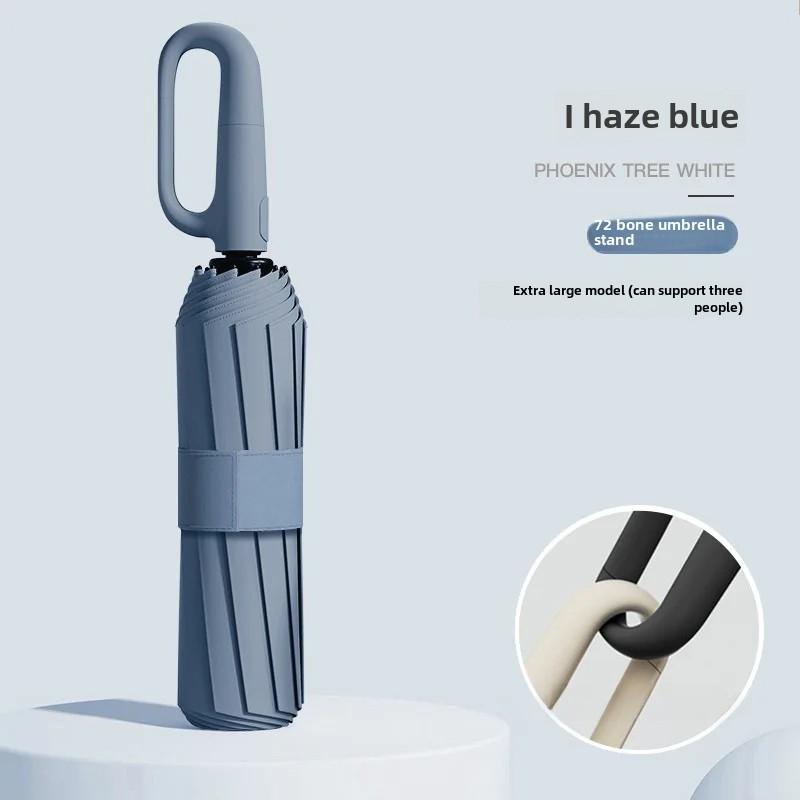 Automatic Folding Umbrella For Men Women Sun Rain Dual Purpose Umbrella Reverse Folding Feature