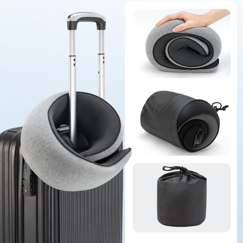 Portable Adjustable Soft Noon Break Sleep Pillows Travel Neck Pillow Memory Foam U-shaped Pillow Snail Style Travel Neck Support