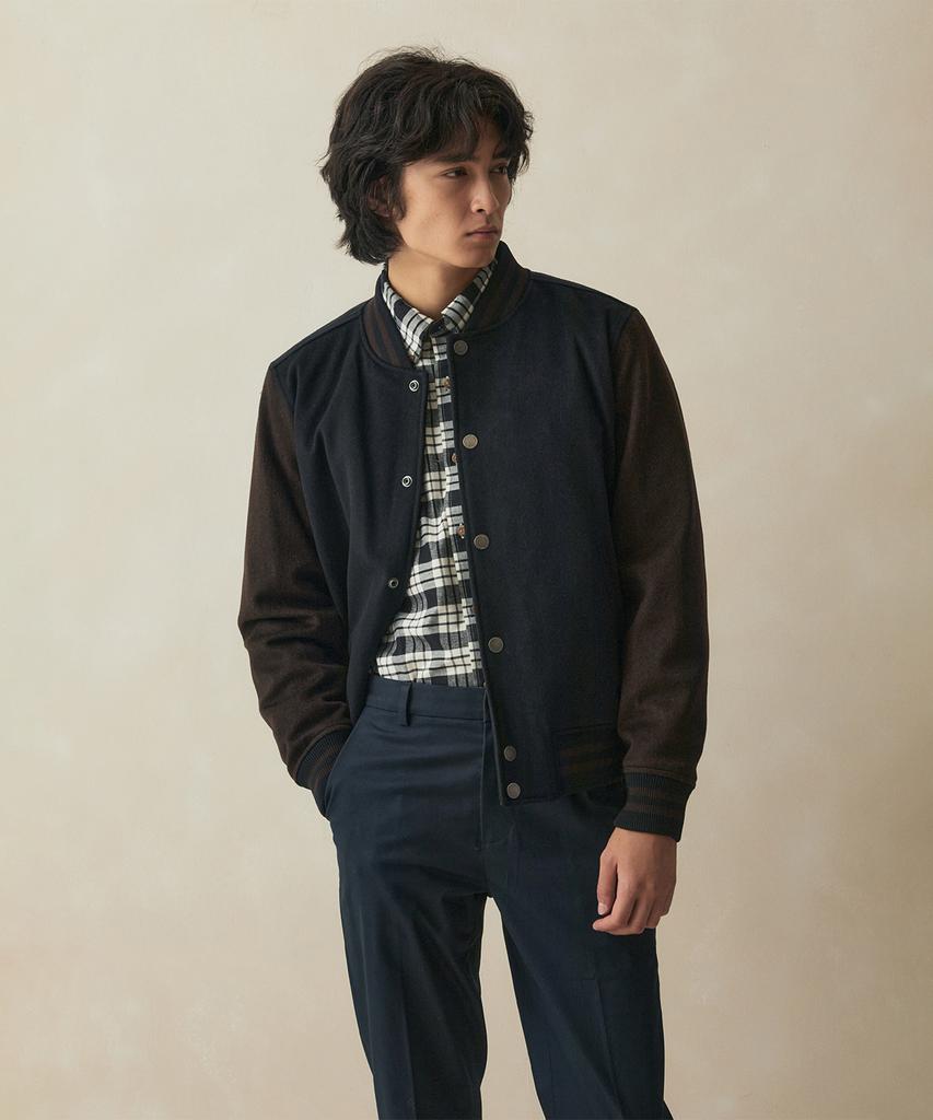 Brooks Brothers Wool Varsity Jacket (Navy) (Bbojmm4875Qef)