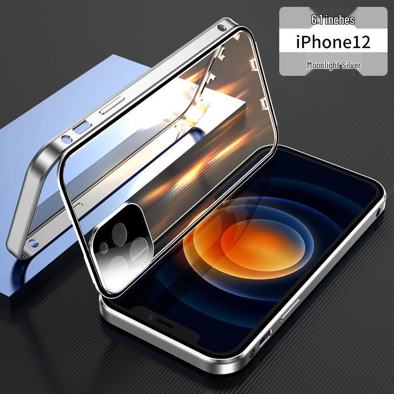 iPhone 16 Pro Max Metal Frame Protective Case with Double-Sided Glass