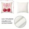 Cherry Patterned Cushions Pink Bow Decor Home Accent Polyester pillowcase, sofa decorative cushion cov Headboard Pillow