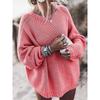 Loose Fitting Pullover Solid Color Sweater Loose Pullover Pure Color Sweater