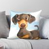 Dachshund Cute Cartoon Dogs Square Pillowcase Polyester Linen Velvet Printed Zip Decor Throw Pillow Case Room Cushion Cover