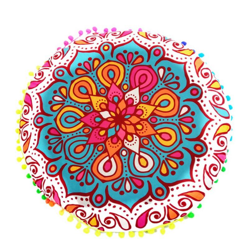 

Наволочка с принтом мандалы, полиэстеровая наволочка с кисточками, наволочка с шариками для домашнего декора