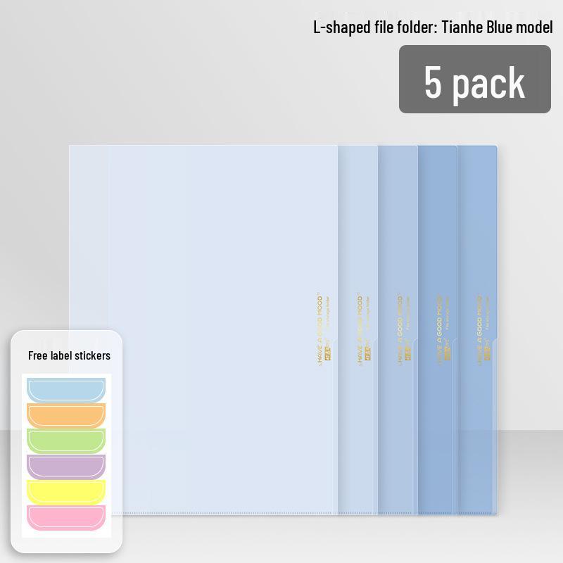 L-Shaped A4 Transparent Clip File Folder