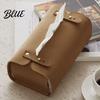 Household Tissue Box Faux Leather Box Minimalist Napkin Holder for Living Bedroom Container Room Desk Decorative Dispenser Cover Facial Tissues