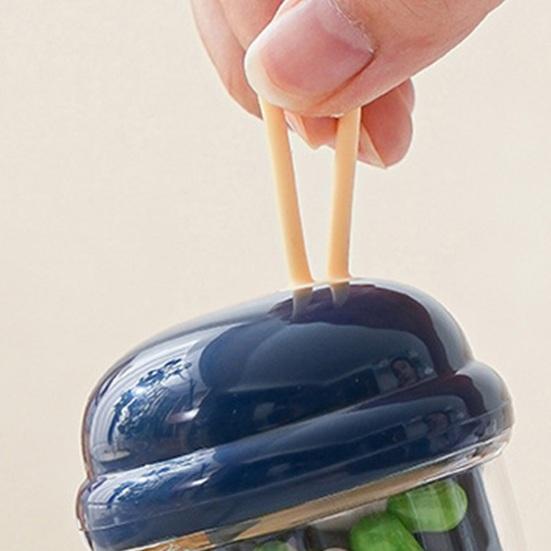 Mini Pill Storage Box with 4 Compartments Clear Visible Portable Travel Pill Case Medication