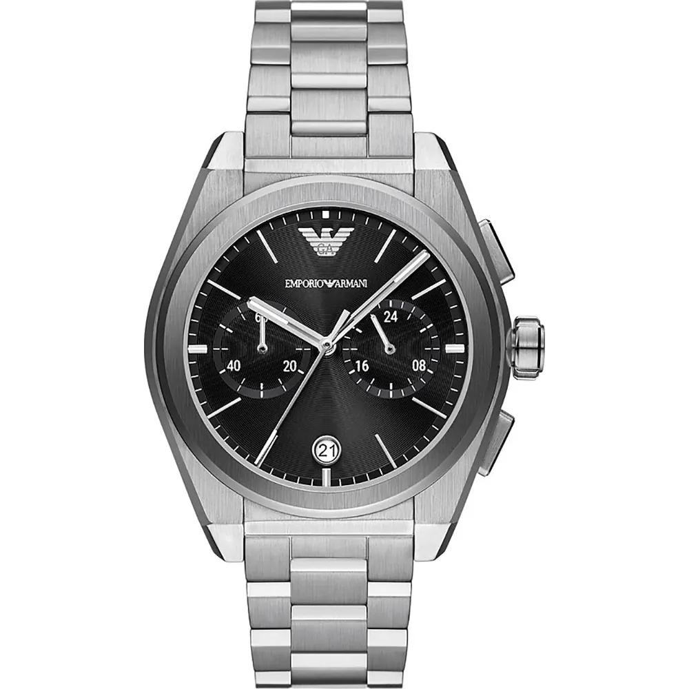Emporio Armani Federico Black Stainless Steel Men s Quartz Chronograph AR11560 чёрный