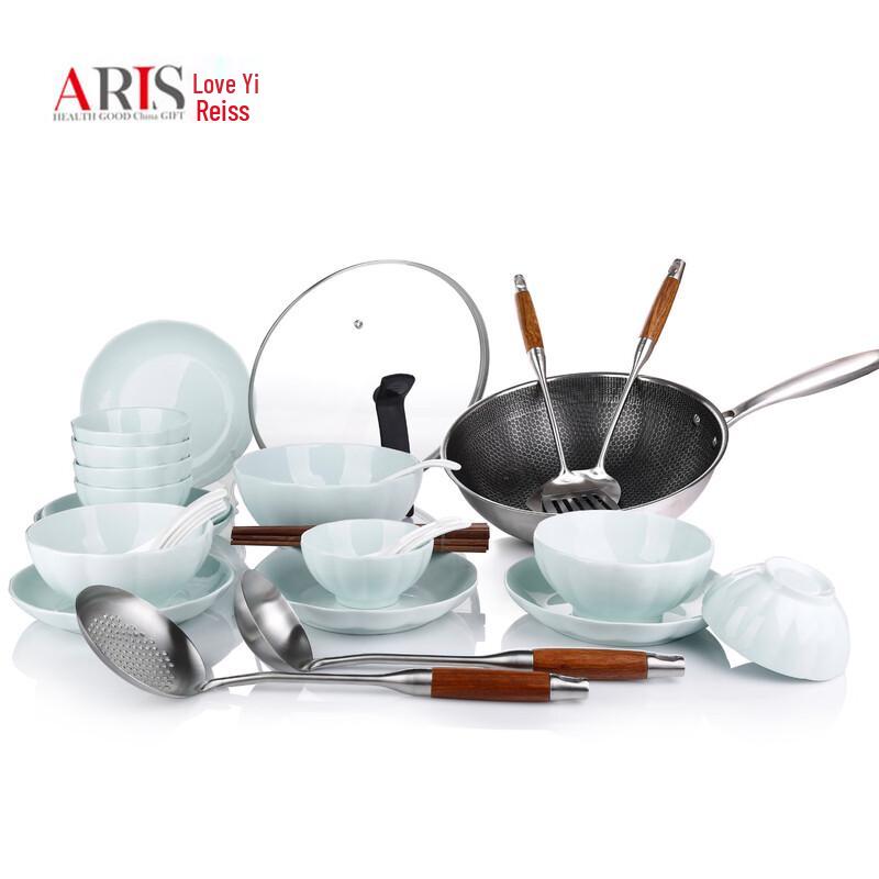 

Aiyiresi 33-Piece Ceramic Dinnerware and Cookware Set