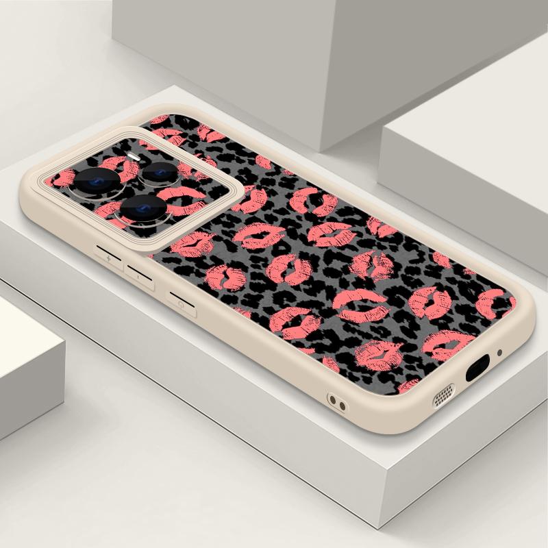 Soft TPU Phone Case For Xiaomi Redmi Note 15 14 13 Pro 4G For Redmi Note 13 14 Pro Plus 5G Pink Lips Print Silicone Back Cover