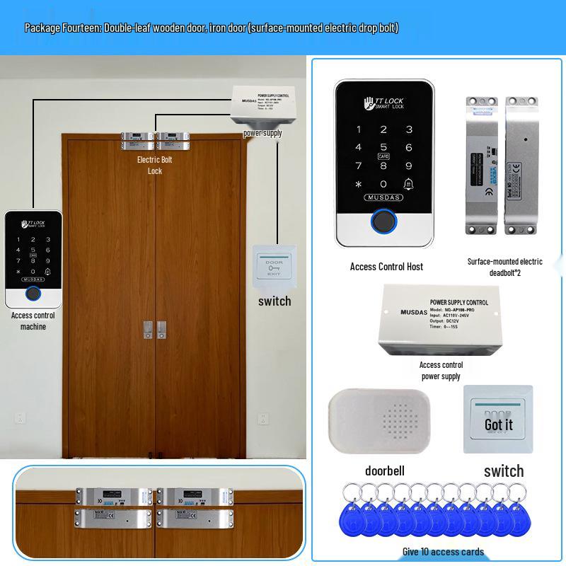 All-in-One Smart Lock: Mobile App, Card Swipe, Bluetooth, Fingerprint Access, Remote Control, Waterproof Access Control