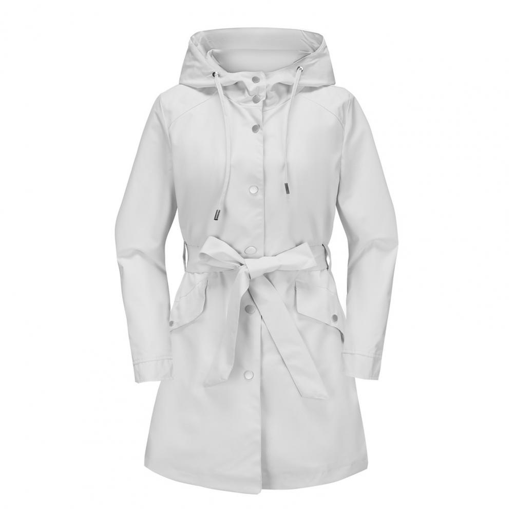 

Куртка с длинными рукавами, стильный женский плащ на шнуровке с капюшоном, узкая талия, завязывающийся шнурок, модная верхняя одежда на осень S