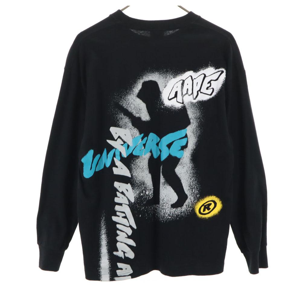 A BATHING APE Back print Long sleeve T-shirt S black Ron T Men's Used