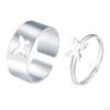 Fashion Hollow Matching Rings Set for Teen Girls Mens Engagement Adjustable Open Punk Jewelry