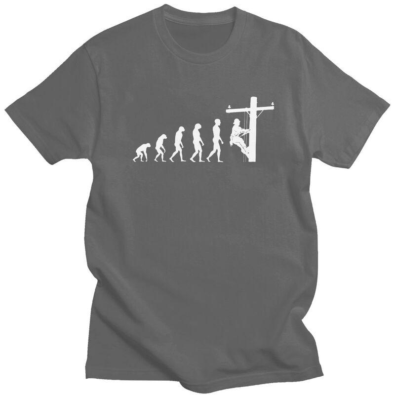 Individuelles Lineman Evolution T-Shirt Herren Kurzarm Re Baumwolle T-Shirt Freizeit Elektriker Elektroingenieur Geschenk T-Shirts