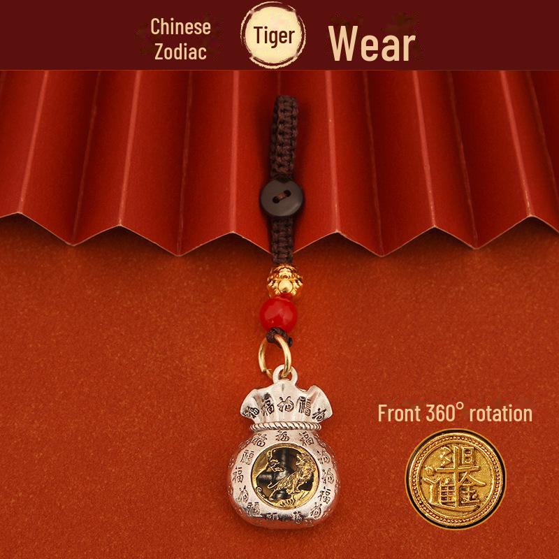 

Брелок-сумка с деньгами по китайскому зодиаку «Год Змеи» – металлическая подвеска с предсказанием удачи для автомобилей Without String