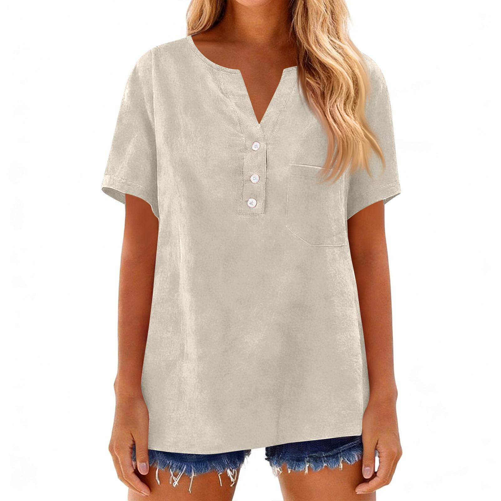 

Women s Shirts Dressy Casual T-Shirts Short Sleeve Tunic Tops Basic Tees Pullover Work Blouses S