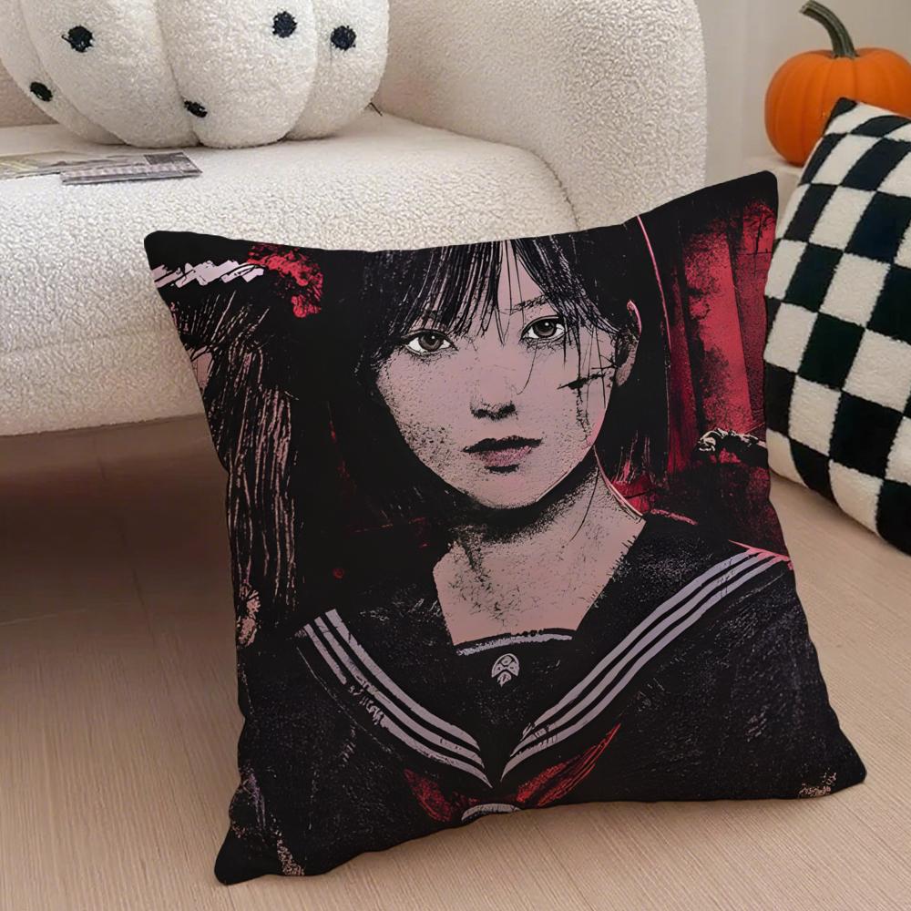 Terrible SSILENT HILL F Game Cushion Cover Throw Pillow Cover Hidden Button Durable Polyester Chair Cushion