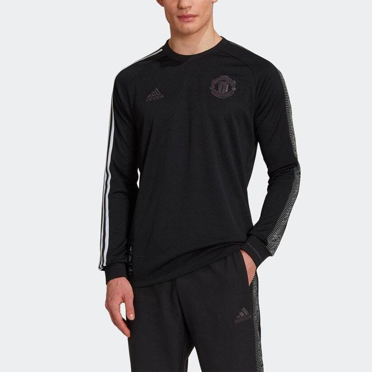 Adidas Striped Round Neck Long Sleeve T-Shirt Men Tops Black HG7747