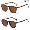 2PCS New Style Of Retro Glasses Round Fashion Mita Sunglasses Personalized Sunglasses  JH3053
