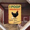 Vintage Metal Chicken Wall Sign for Toilet Humor Decor