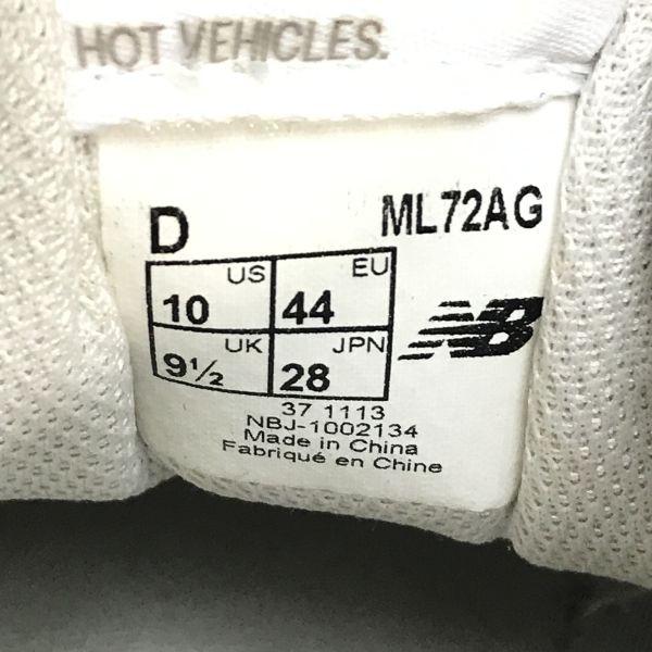 new balance ML72AG leather sneakers 10 28 gray Vibram(USED)