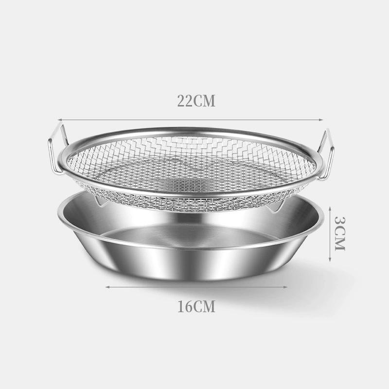 Kitchen Oil Filter Tray Stainless Steel Mesh Frying Drain Pan Strainer Colander Efficient Oil Drainage For Home Outdoor Restaura