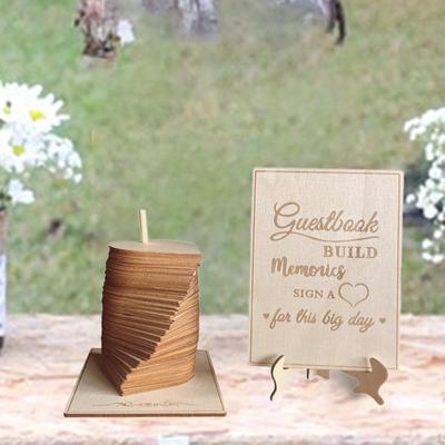 Hochzeitsgästebuch Ornament Gästebuch mit Ständer Essentials Fashion Stuff Holz