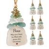 Christmas Tree Decor Sea Glass Ornament, Seaglass Art Hanging with Starfish Charm, Acrylic Ornaments Peace Love Joy Faith Family Friends Hope Pendant