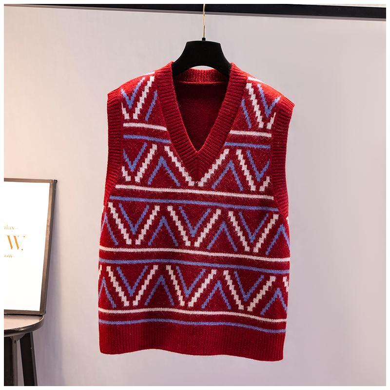 Veste Femei Decolteu V Patchwork Stil Preppy Coreean Elegant Potrivit cu Orice Femme Larg Harajuku Chic Pulovere Fără Mâneci Îmbrăcăminte Exterioară Casual