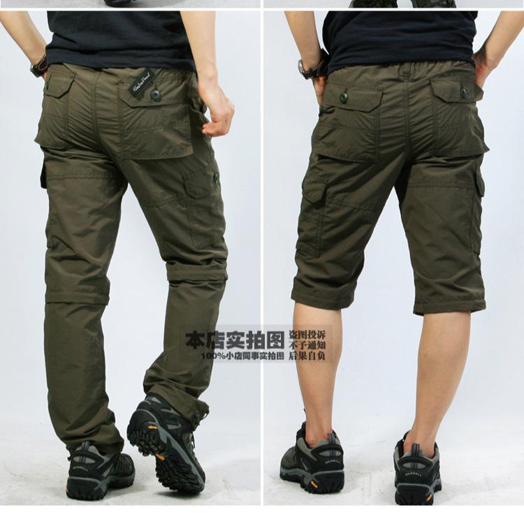 Summer Thin Removable Two-section Pants, Quick-drying Outdoor Overalls, Trousers, Men's Casual Pants, Breathable and Multi-pocket.
