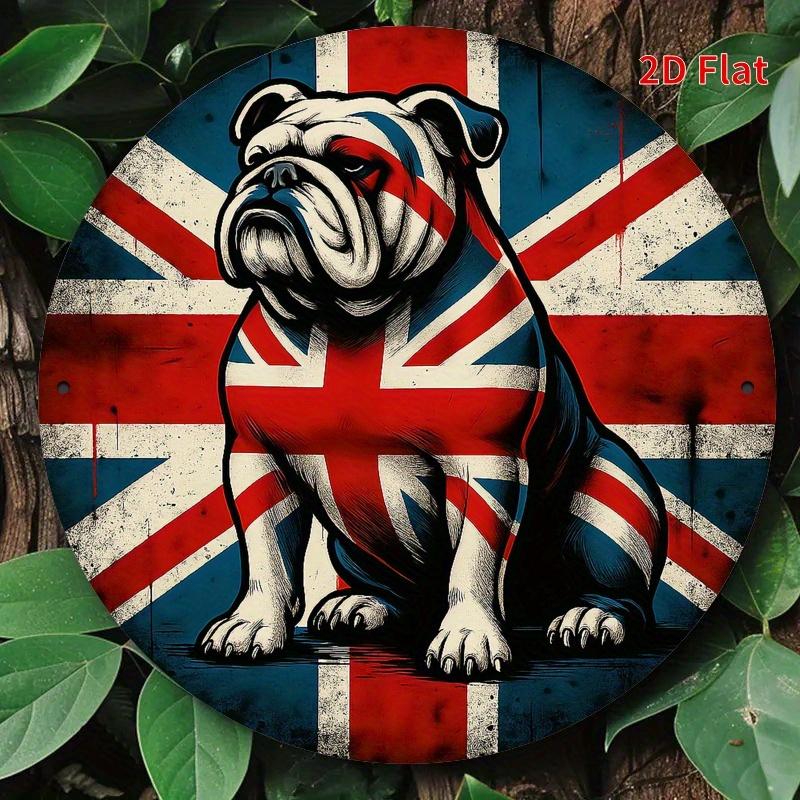 British Bulldog Metal Sign. Union Jack design for home, office or cafe. A patriotic gift. чистый