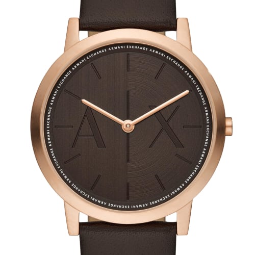 Armani Exchange Analog Men's Watch, Brown, Strap