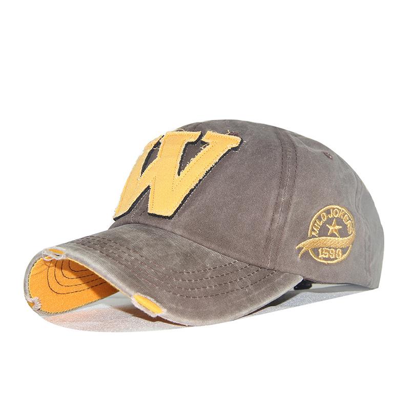 W-Letter Baseball Cap Fashion Outdoor Sun Visors Unisex Adjustable Cotton Sunshade Bonnet Hip Hop Holes Snapback Peaked Hat