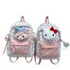 Linabell Cat With Printing Cartoon Girl Backpack Nylon Bag Student