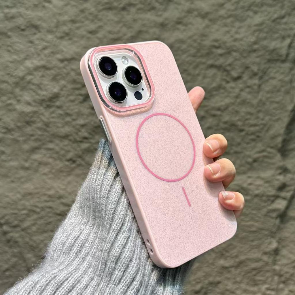 Applicable To Apple 16 Thin Circle Magnetic Suction Phone Case Official Glitter Powder IPhone 15 ProMax Premium Sense 14 Protection Case